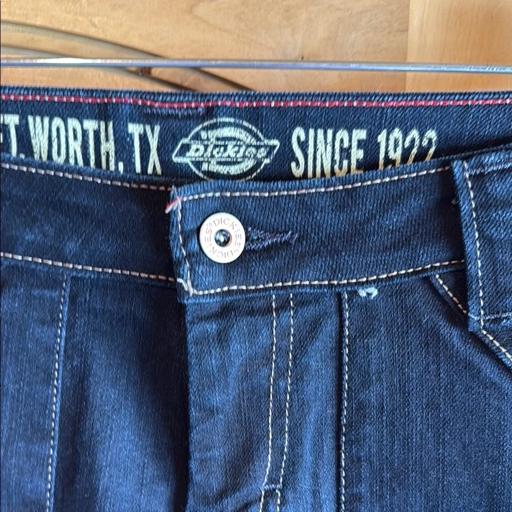 Dickies Women's Blue Denim  Shorts - Picture 2 of 9